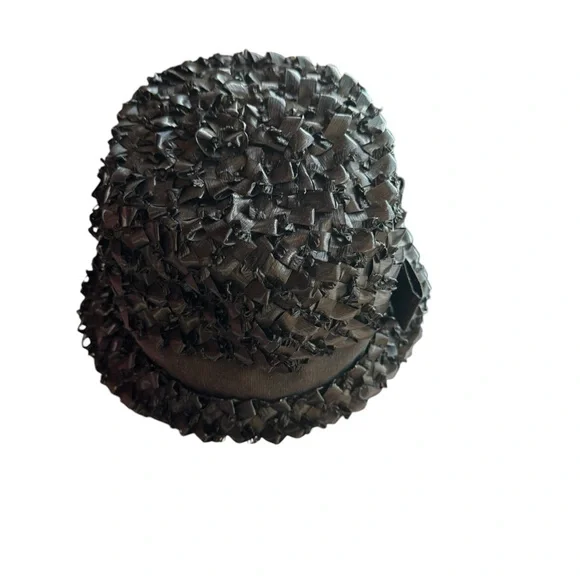 1940s Union Label Black Raffia Straw Bucket Hat‎ - Picture 4 of 7